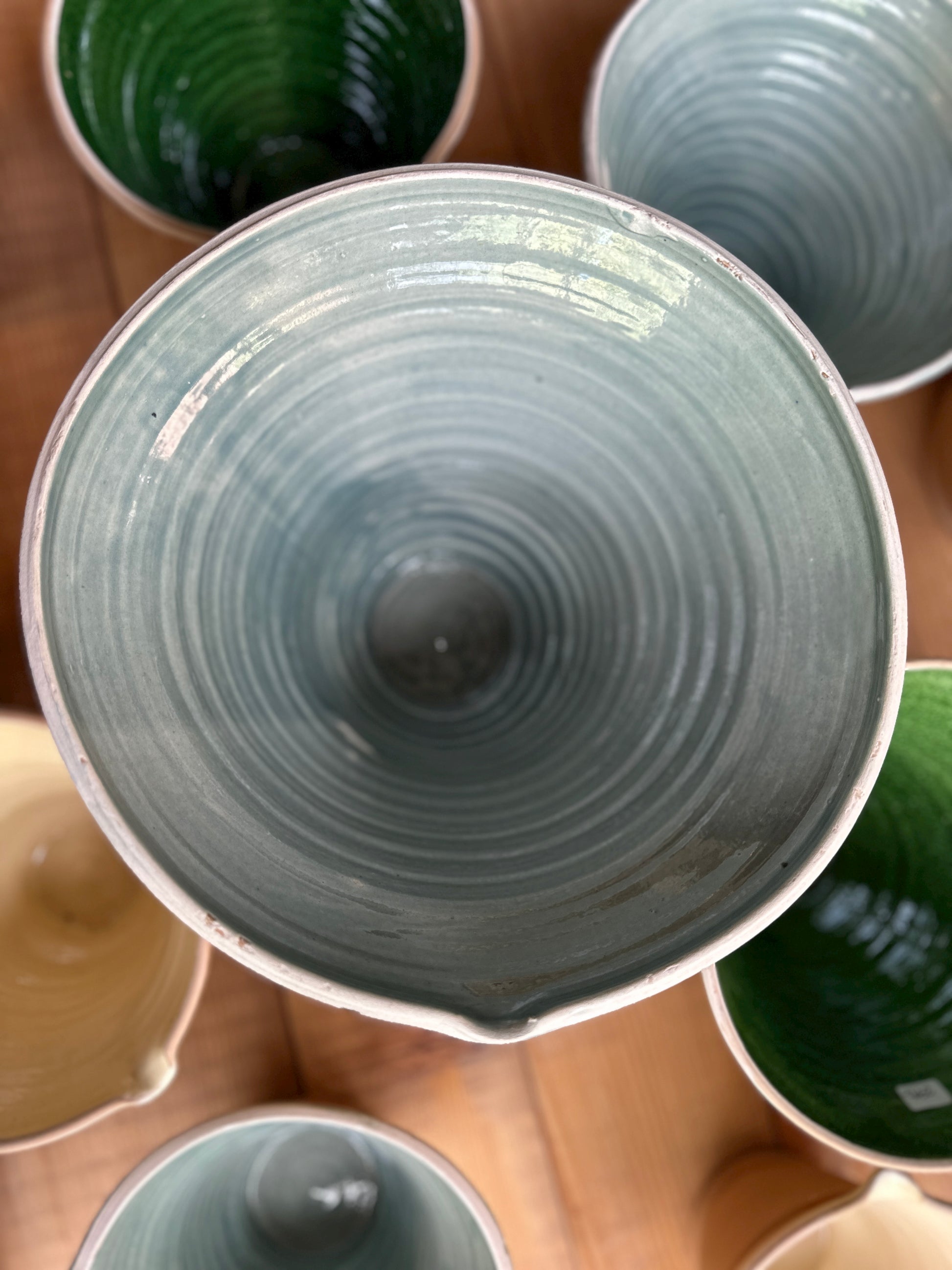 Blått spillkum, bild tagen rakt uppifrån.