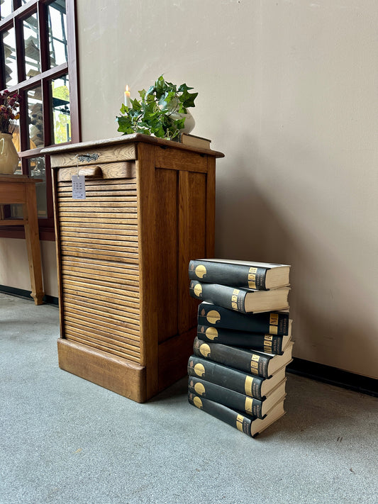 Söker du ett nättare arkivskåp kanske det här är ett skåp för dig.&nbsp;
Det här skåpet har en jalusidörr med mindre fack innanför